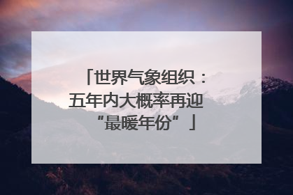 世界气象组织：五年内大概率再迎“最暖年份”